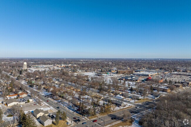 An aerial of the Civic Center neighborhood in New Hope.