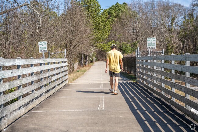 Enjoy a hike along the paved walking trails found throughout the Stone Mountain area.