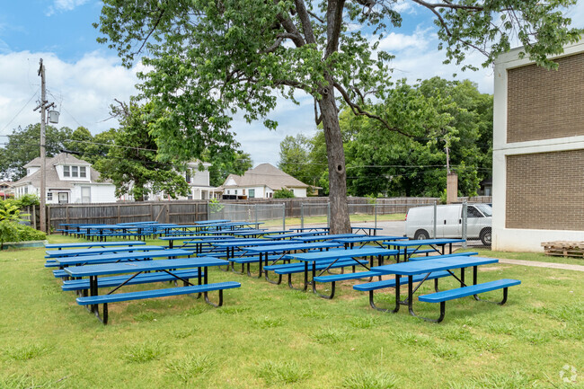 Students can enjoy the outdoor lunch area at Memphis Delta Preparatory Charter School.