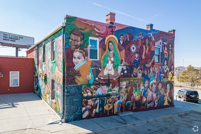 Colorful, intricate murals are located throughout Brown Park.