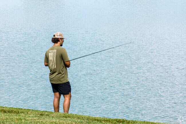 Residents enjoy fishing at Big Walnut Park in Leawood.