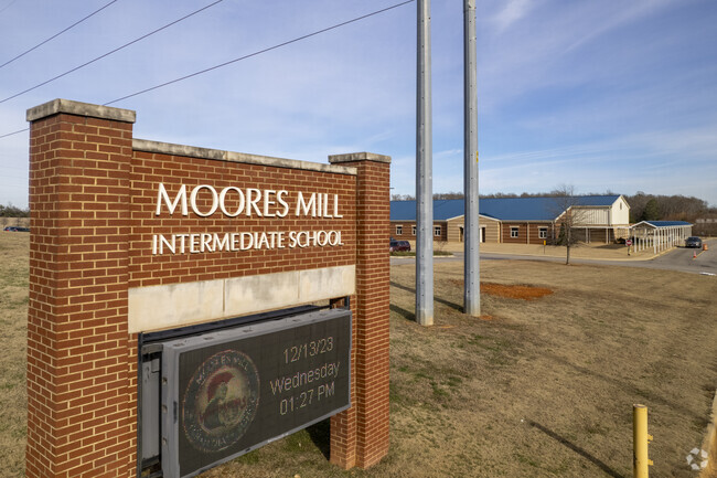 Sign at the Moores Mill Elementary School in New Market Alabama/