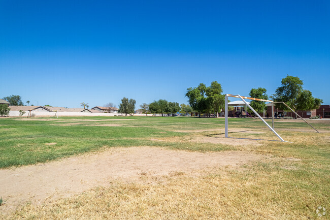 Goal-scoring moments on the soccer field at Corte Sierra Elementary School in Avondale.