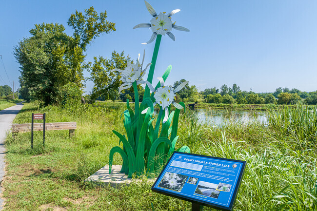 This sculpture by a local artist sits on the bank of the Savannah River in Harrisbrug.