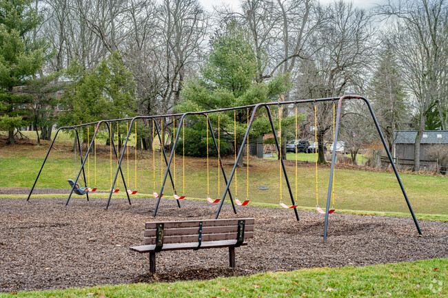 There are several swings for the students of McMurray Elementary School to swing on.