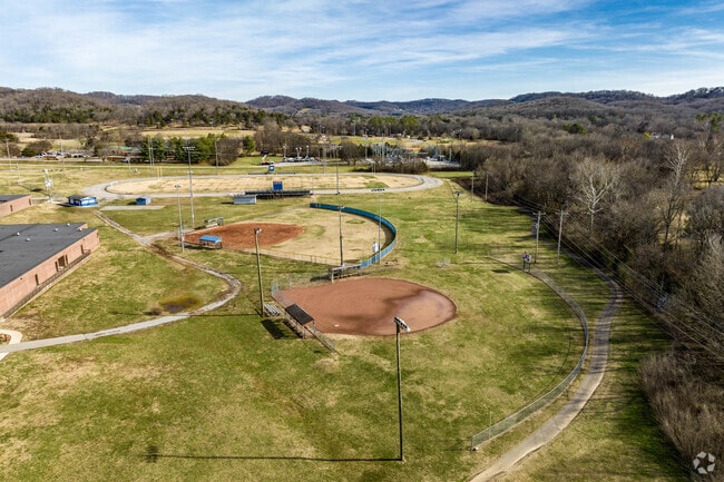 Grassland Middle School features baseball fields for student use.