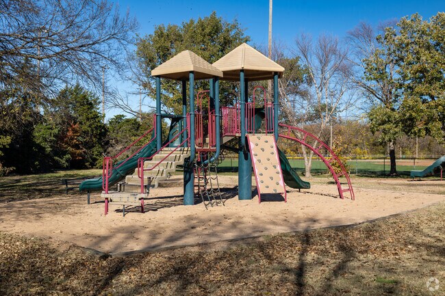 Kids love to climb on the playground at Washington Park.