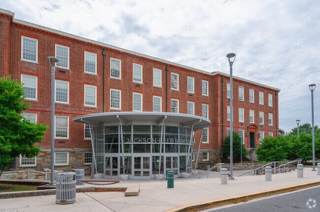 The front of Jackson Reed High School in Washington, DC.