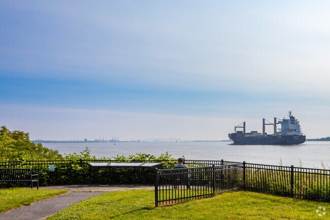 A man enjoying a sunny morning at Fox Point State Park near Village at Fox Point.