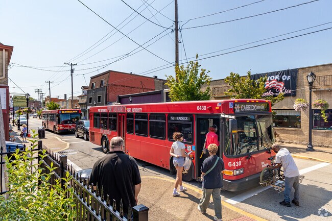 You can find PRT bus stops up and down Brownsville Road in Mount Oliver Borough.