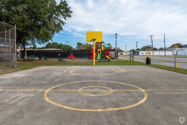 Residents can play basketball at Memramcook park in Scott, Louisiana.