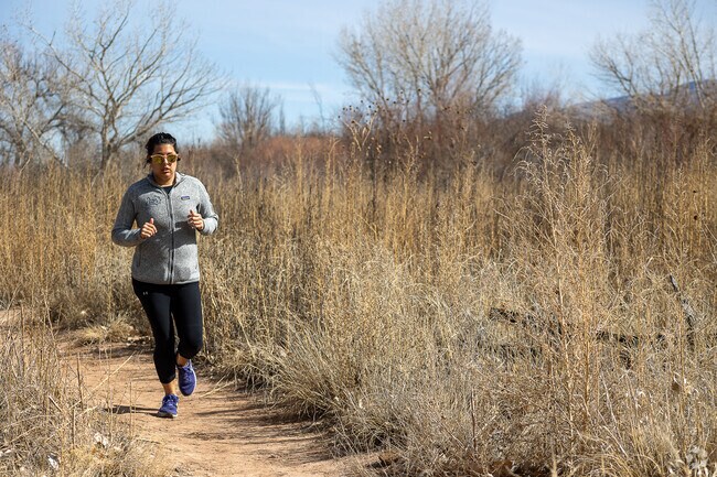 Runners frequent the 16-mile Paseo del Bosque Trail.