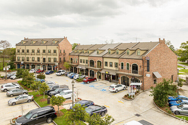 This Timberlane office and retail center features retail on the first floor and offices above.