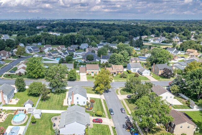 Many different styles of two-story homes line the streets of Gloucester Township.