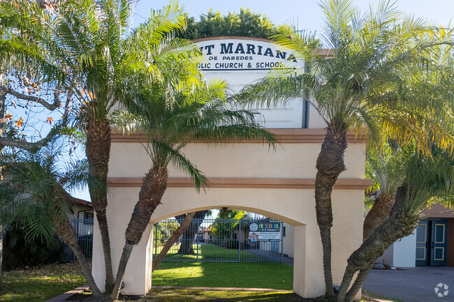 Frontside of Saint Marianne de Paredes School in Pico Rivera, Ca.