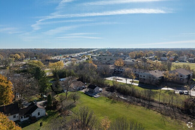 Aerial views capture the beauty of Maple Tree, showcasing its surroundings.