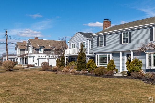 Homes in the Ocean Drive neighborhood can have mixed classical elements like these.