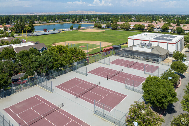 There are tennis courts for students at Fresno Christian School.