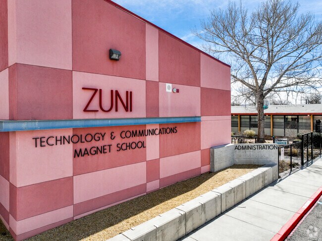 Zuni Elementary has a modern and colorful campus to brighten up the day of Uptown, NM.