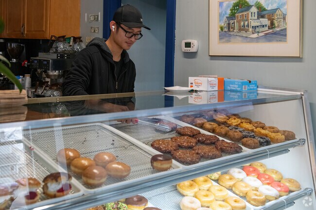 Mey Breakfast in Fairhaven has the most popular donuts and coffee in the town center.