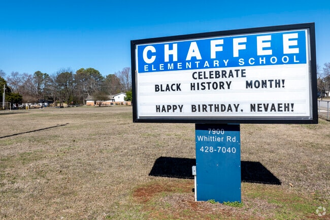 Sign of Chaffee Elementary School in Huntsville Alabama.