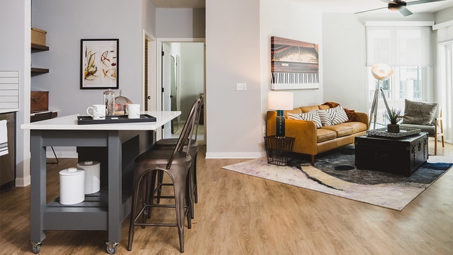 Spacious apartment homes with moveable islands and pull up dining