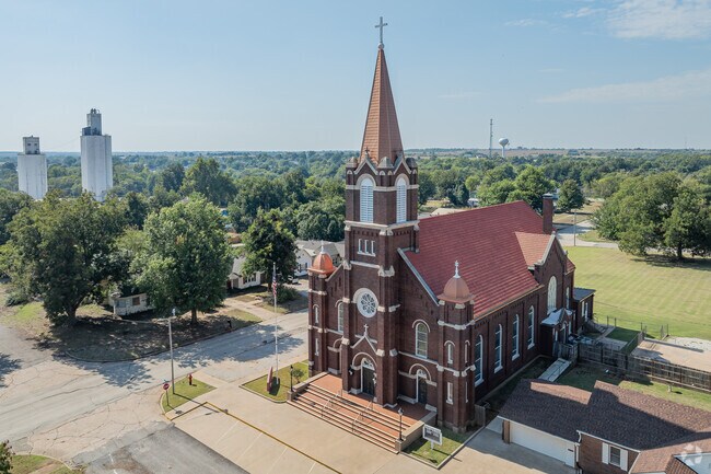 St. Rose of Lima Catholic Church is located near by the Perry High School.