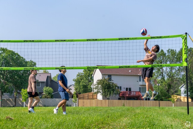 Locals from Eidem gather for a game of volleyball at Willows of Aspen Park.