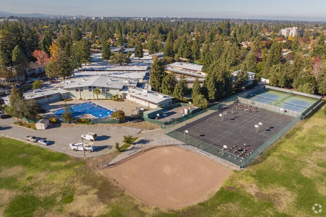Ellen Fletcher Middle School offers a sprawling campus when viewed from above.