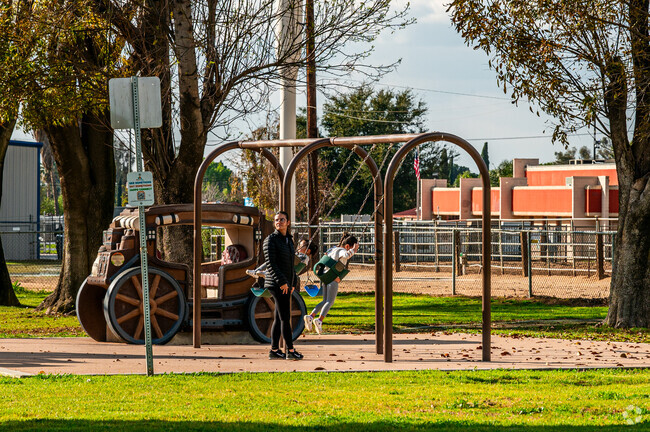 Glen Avon locals enjoy the swings at Agate Park.