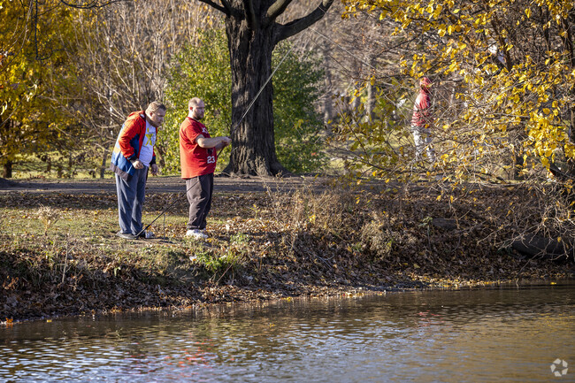 Brothers fish the pons at McCarty Park near Honey Acres.