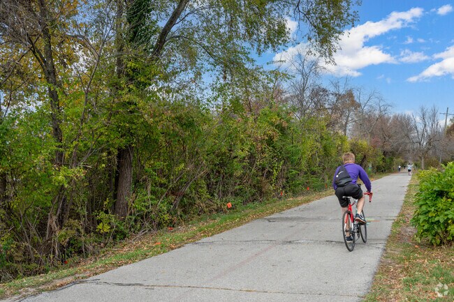 The Monon Trail is a great place for long bike rides on warm days.