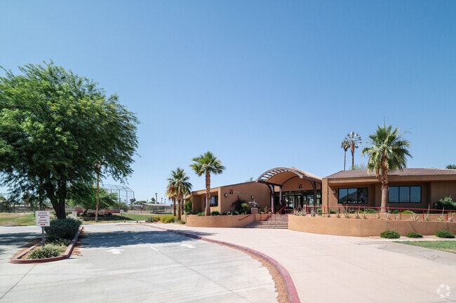 A view of the Palm Valley School in Rancho Mirage is seen from the street.