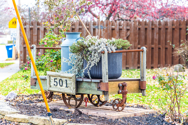 Many Silvis residents fill their yards with flowers and other decorations.