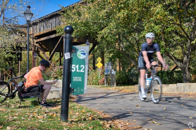 The beautiful 52-mile Virginia Capital Trail runs directly through Shockoe Bottom.