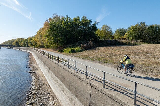 West End locals enjoy the miles of trails that run along the Mississippi River.