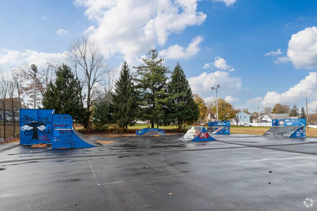 Bikers and skater can to the skatepark at Parkhill Park in Cleghorn.