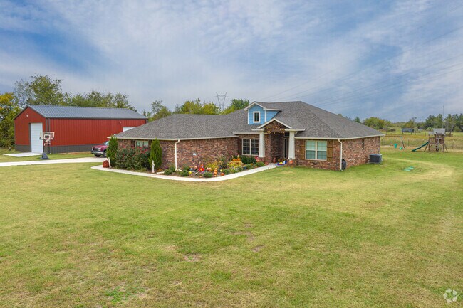 Traditional-style homes in Spring Meadows may have a large shed.
