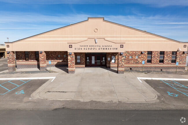 Front entrance of Vaughn High School gymnasium.