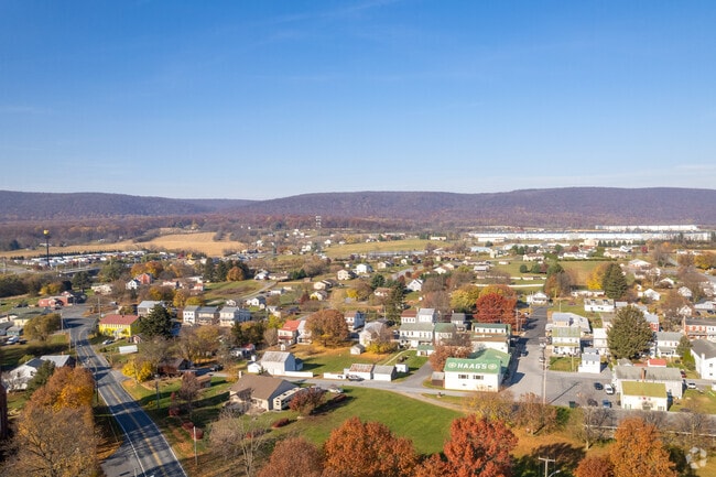 Homes in Shartlesville in Upper Bern are more densely packed than the surrounding area.