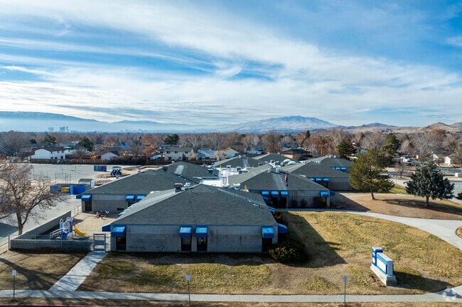 An aerial view of Katherine Dunn Elementary School.