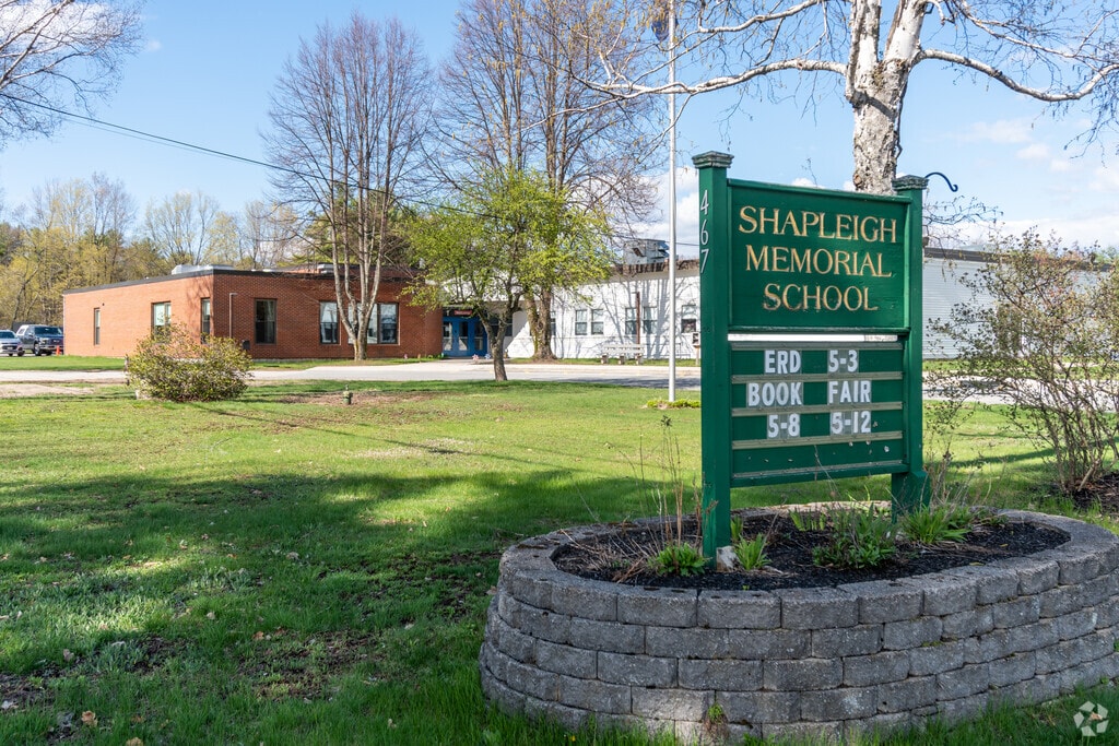 Photo of the Shapleigh Memorial School Sign in Shapleigh, Maine