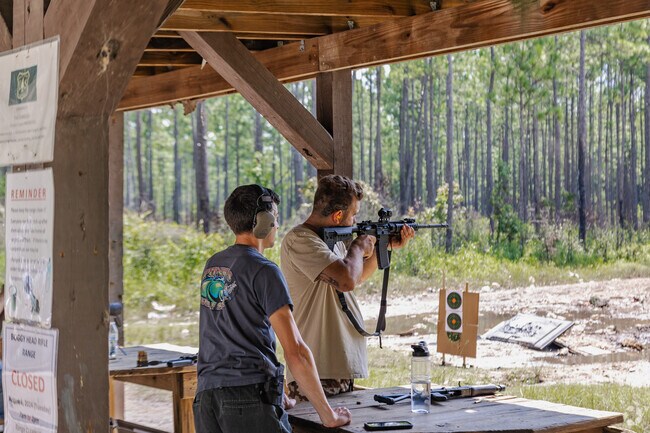 Locals enjoy the shooting range at Boggy Head Rifle Range in the Francis Marion National Forest.