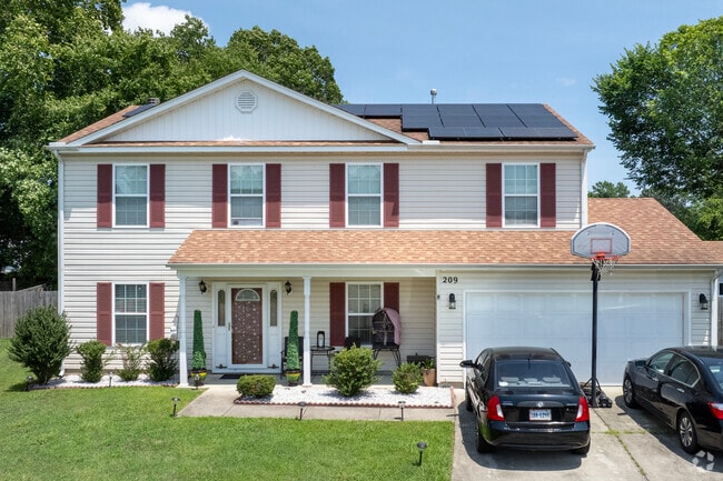 Many Saunders residents take advantage of solar energy by paneling their roofs.