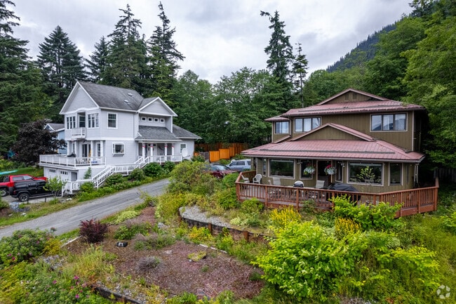 Homes on the south side of Auke Bay offer front-facing views of the picturesque sunsets.