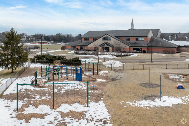 High Point Christian School in Middleton, WI has a large playground for the local children.