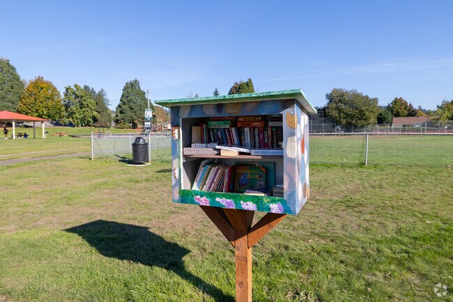 A little free library on Addy Street provides books for neighborhood kids in Washougal.