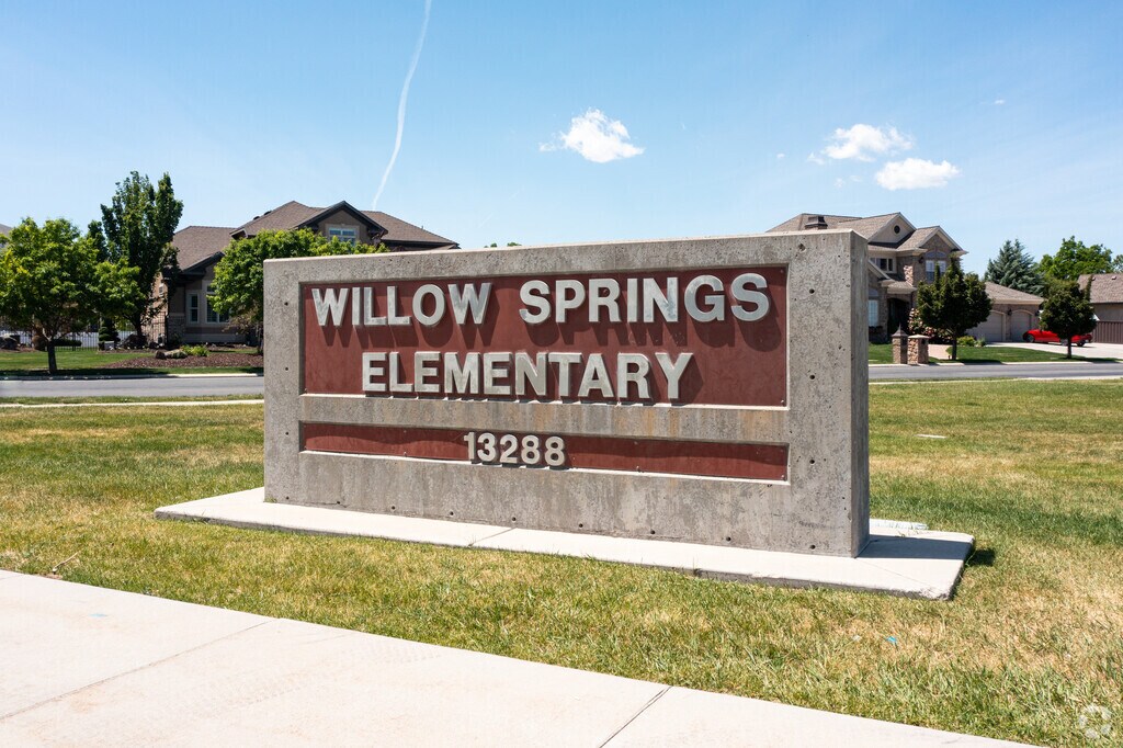 The Willow Springs Elementary School entry sign in Draper, Utah.