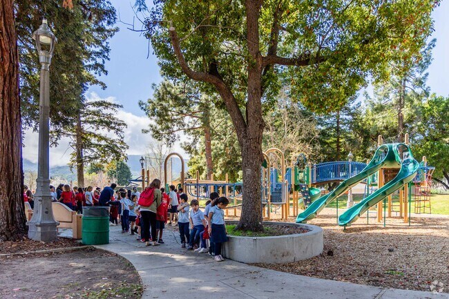 Greystone Park near Graystone offers a playground for children to play in.