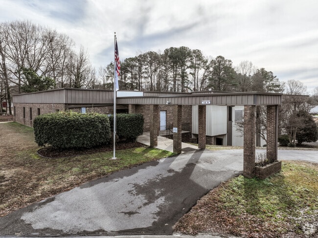 The American Flag greets you at the entrance to Faith Christian Academy in Kannapolis.